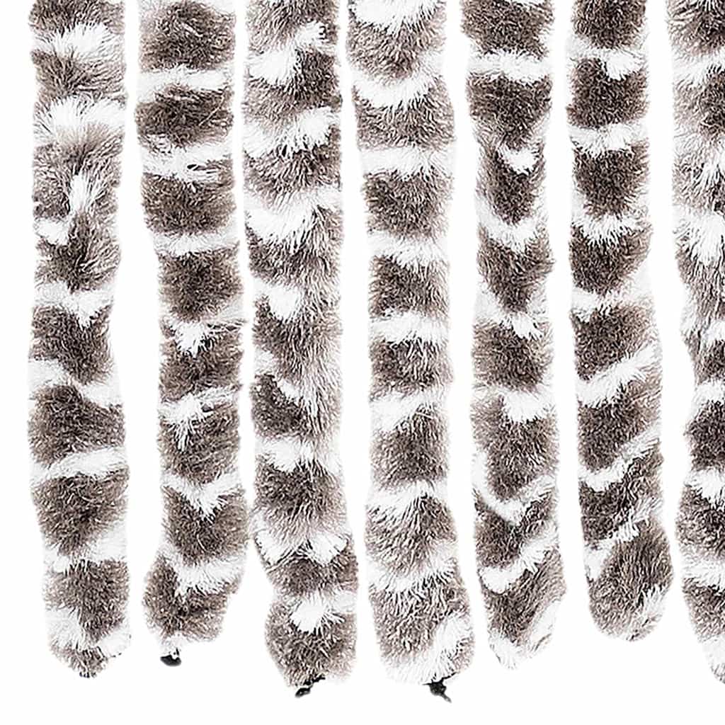 Tenda Antimosche Tortora e Bianca 56x200 cm in Ciniglia