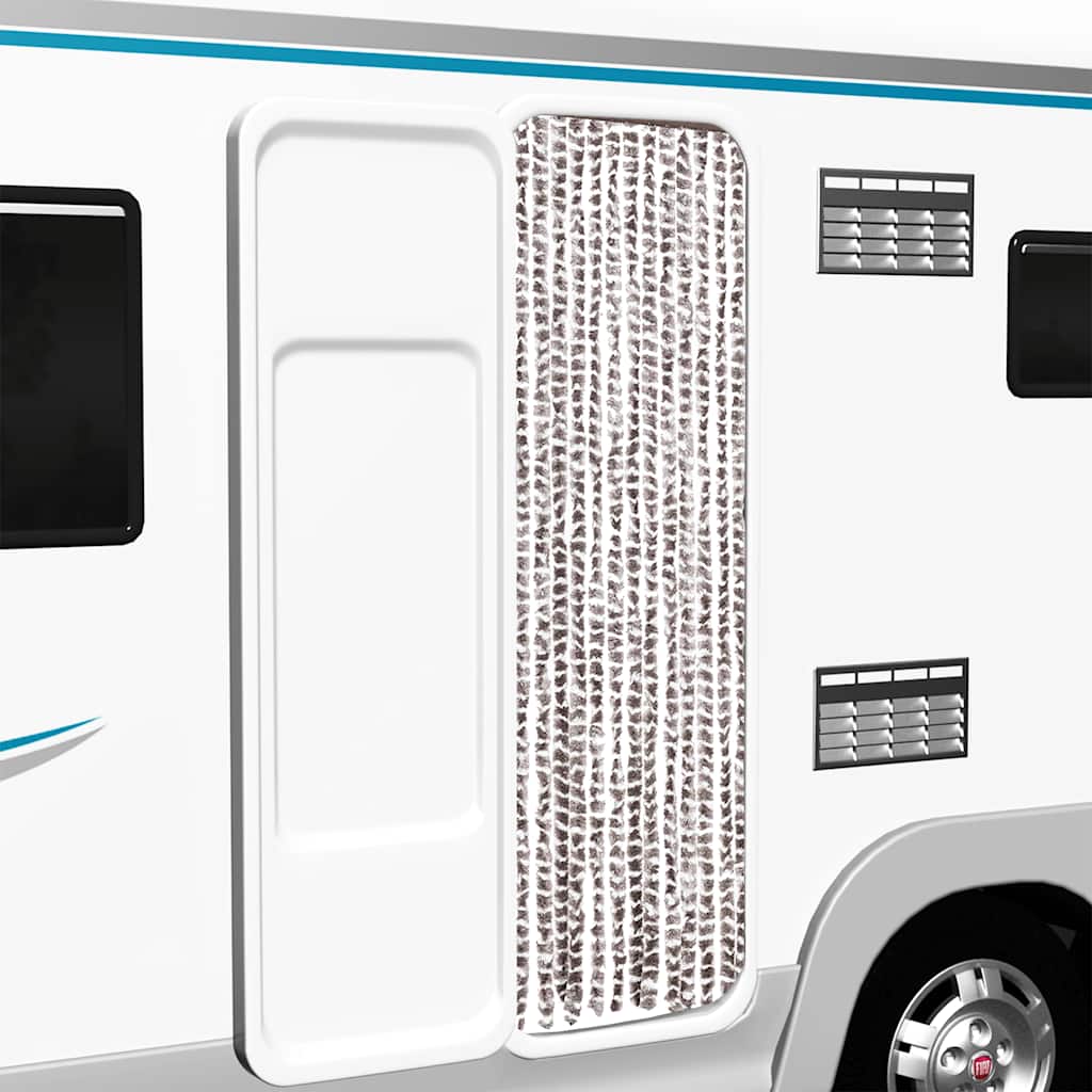 Tenda Antimosche Tortora e Bianca 56x200 cm in Ciniglia