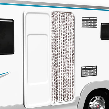 Tenda Antimosche Tortora e Bianca 56x200 cm in Ciniglia