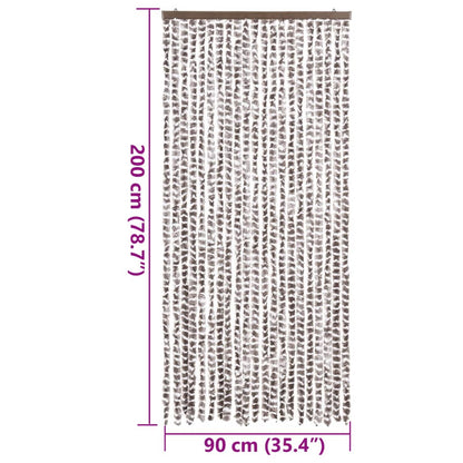 Tenda Antimosche Tortora e Bianca 90x200 cm in Ciniglia