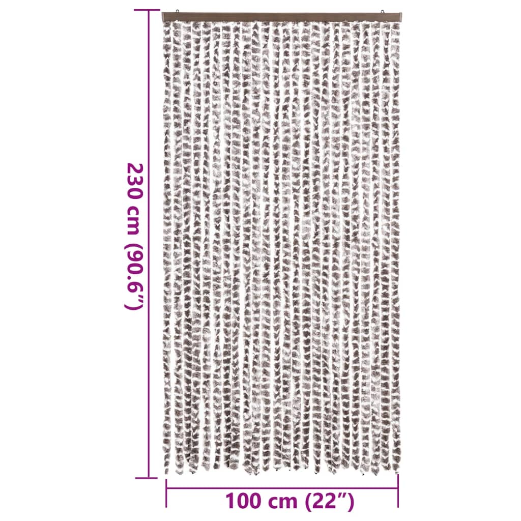 Tenda Antimosche Tortora e Bianca 100x230 cm in Ciniglia | homemem39