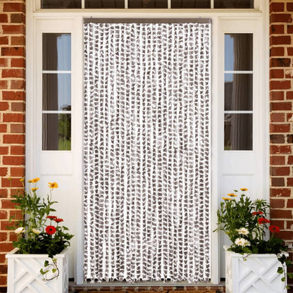 Tenda Antimosche Tortora e Bianca 100x230 cm in Ciniglia | homemem39