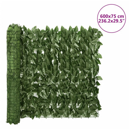 Schermo Privacy da Balcone con Foglie Verde Scuro 600x75 cm | homemem39