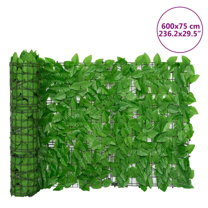 Schermo Privacy da Balcone con Foglie Verde 600x75 cm - homemem39