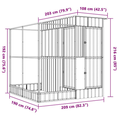 Voliera con Estensione Argento 209x203x216 cm Acciaio | homemem39