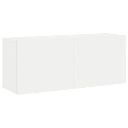 Mobili TV a Muro 6pz Bianchi in Legno Multistrato