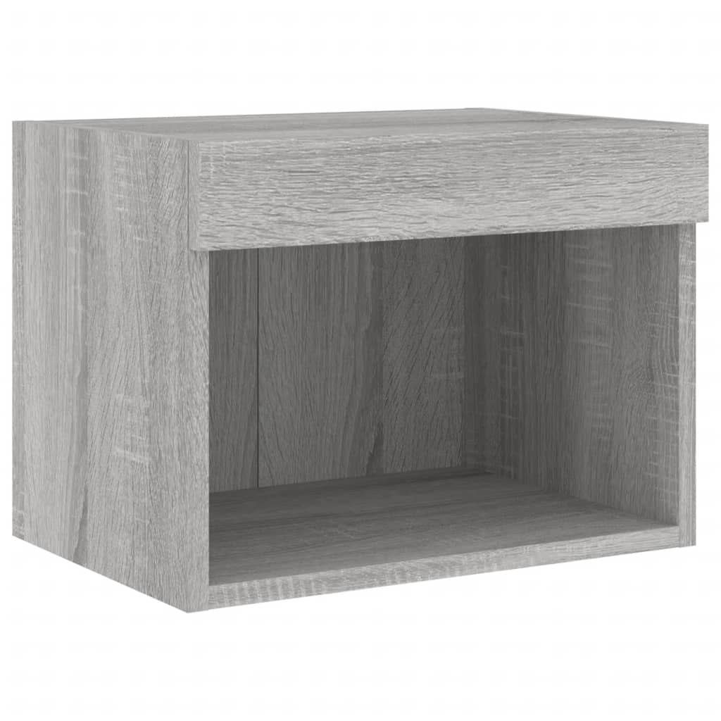 Mobili TV a Muro 4pz con Luci LED Grigio Sonoma | homemem39