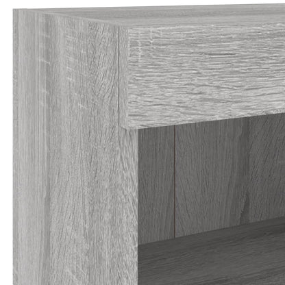 Mobili TV a Muro 4pz con Luci LED Grigio Sonoma | homemem39