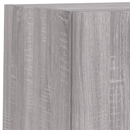 Mobili TV a Muro 4pz con Luci LED Grigio Sonoma | homemem39