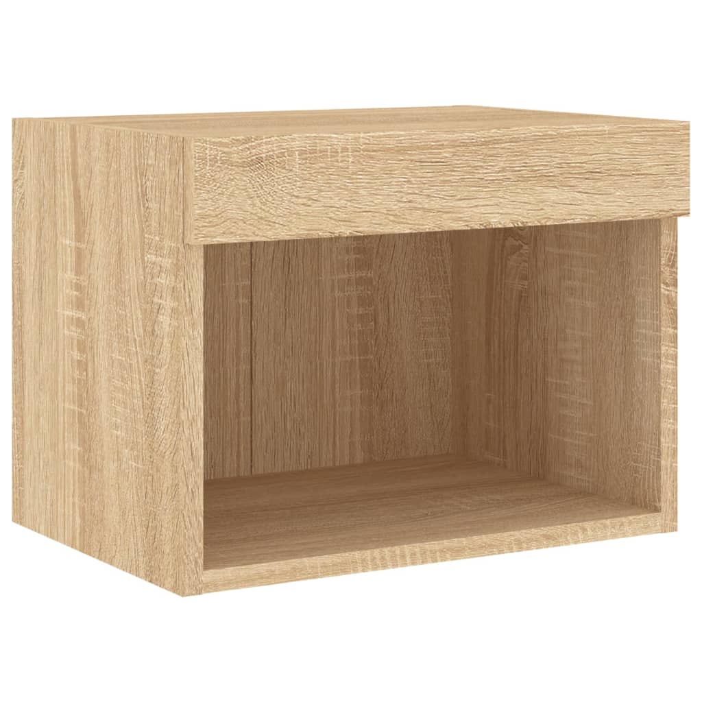 Mobili TV a Muro 4pz con Luci LED Rovere Sonoma | homemem39