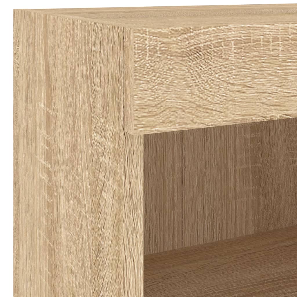 Mobili TV a Muro 4pz con Luci LED Rovere Sonoma | homemem39