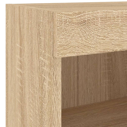Mobili TV a Muro 4pz con Luci LED Rovere Sonoma | homemem39