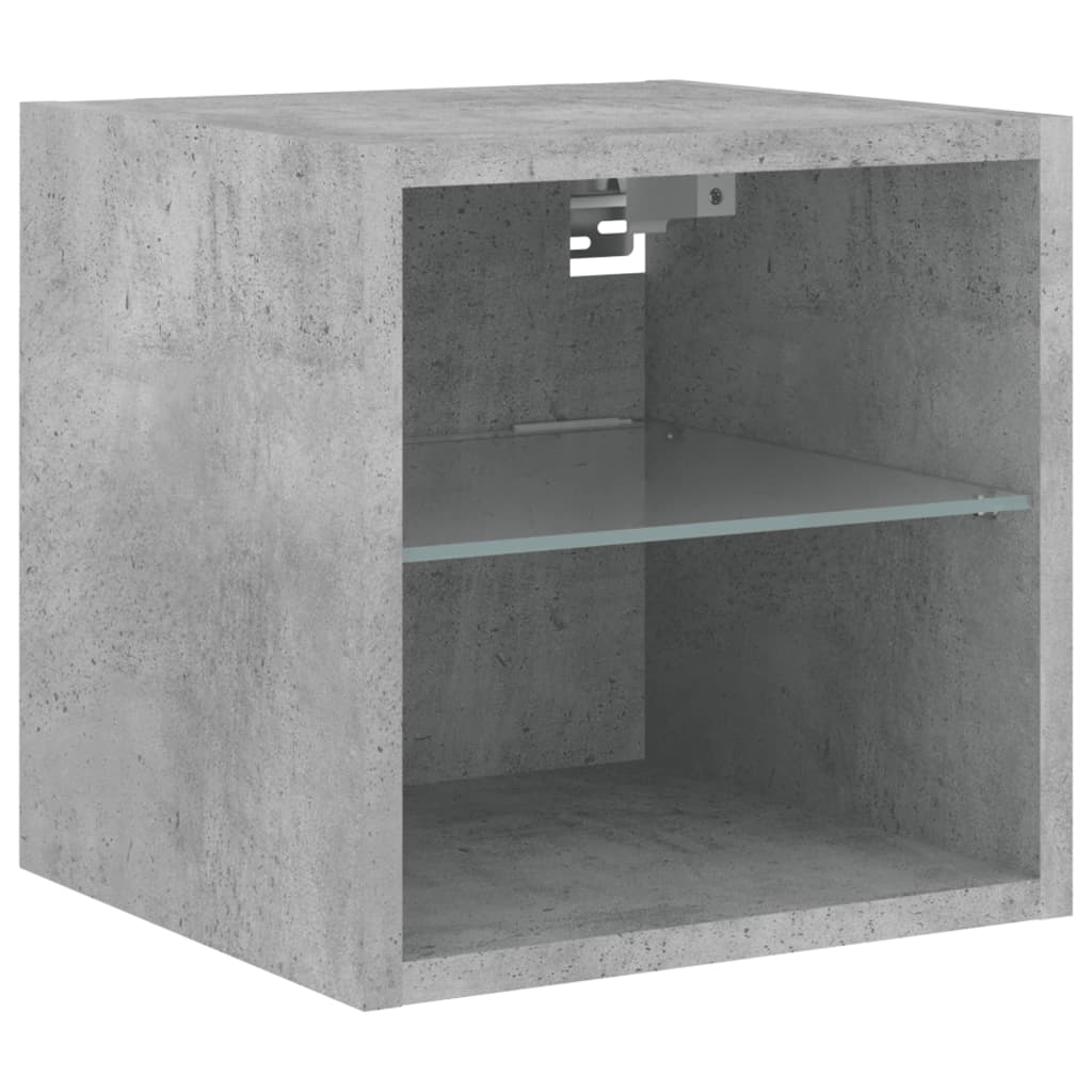Mobili TV a Muro con LED 8pz Grigio Cemento Legno Multistrato | homemem39
