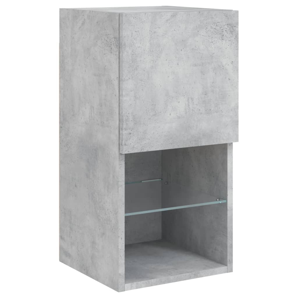 Mobili TV a Muro con LED 8pz Grigio Cemento Legno Multistrato | homemem39