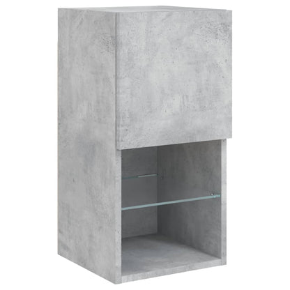 Mobili TV a Muro con LED 8pz Grigio Cemento Legno Multistrato | homemem39