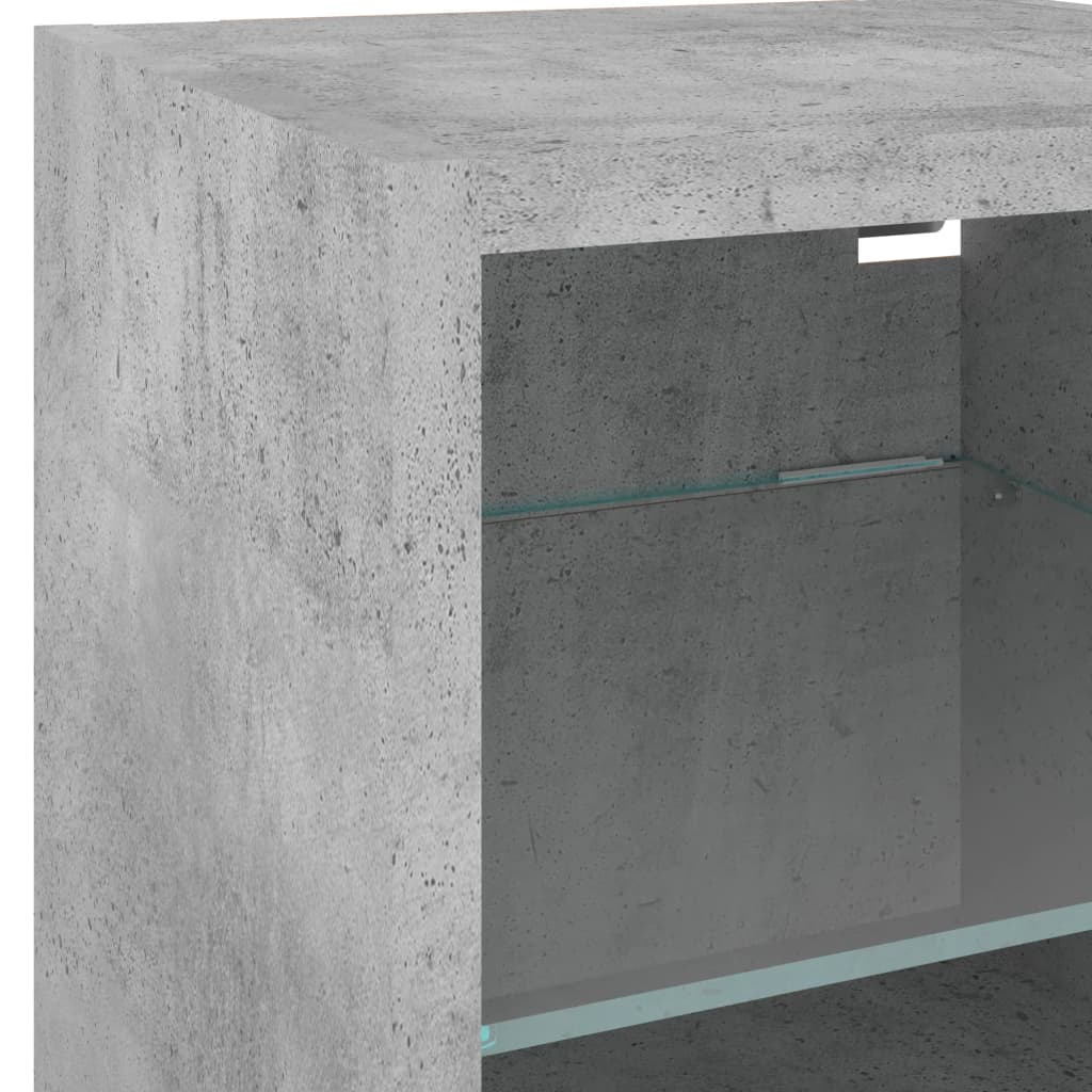 Mobili TV a Muro con LED 8pz Grigio Cemento Legno Multistrato | homemem39