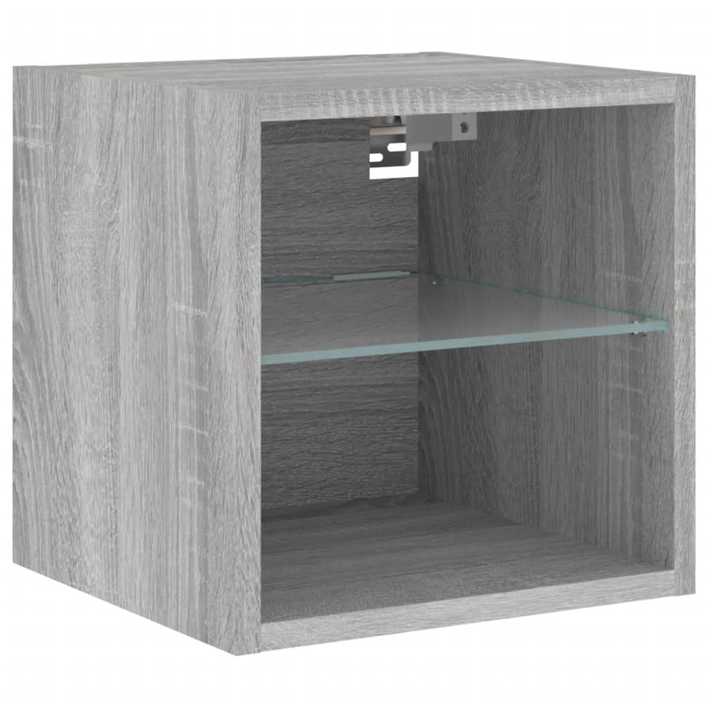 Mobili TV a Muro con LED 8pz Grigio Sonoma Legno Multistrato | homemem39