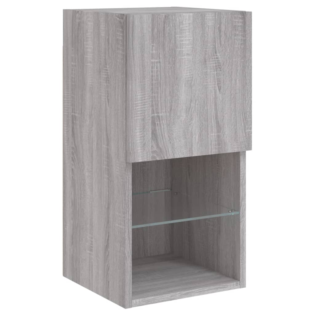 Mobili TV a Muro con LED 8pz Grigio Sonoma Legno Multistrato | homemem39