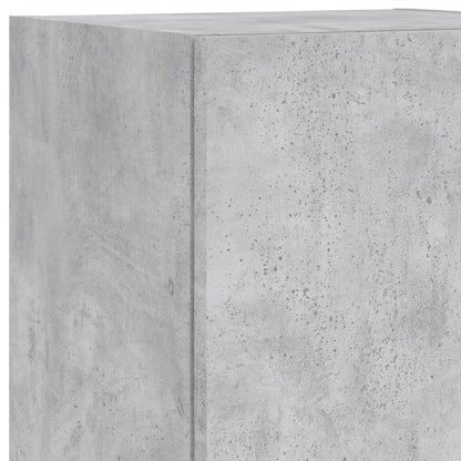 Mobili TV a Muro con LED 5pz Grigio Cemento Legno Multistrato