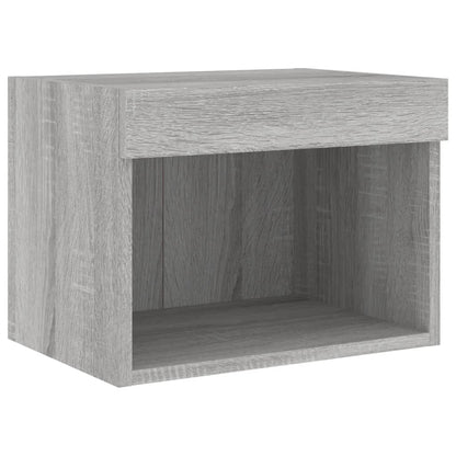 Mobili TV a Muro con LED 5pz Grigio Sonoma in Legno Multistrato