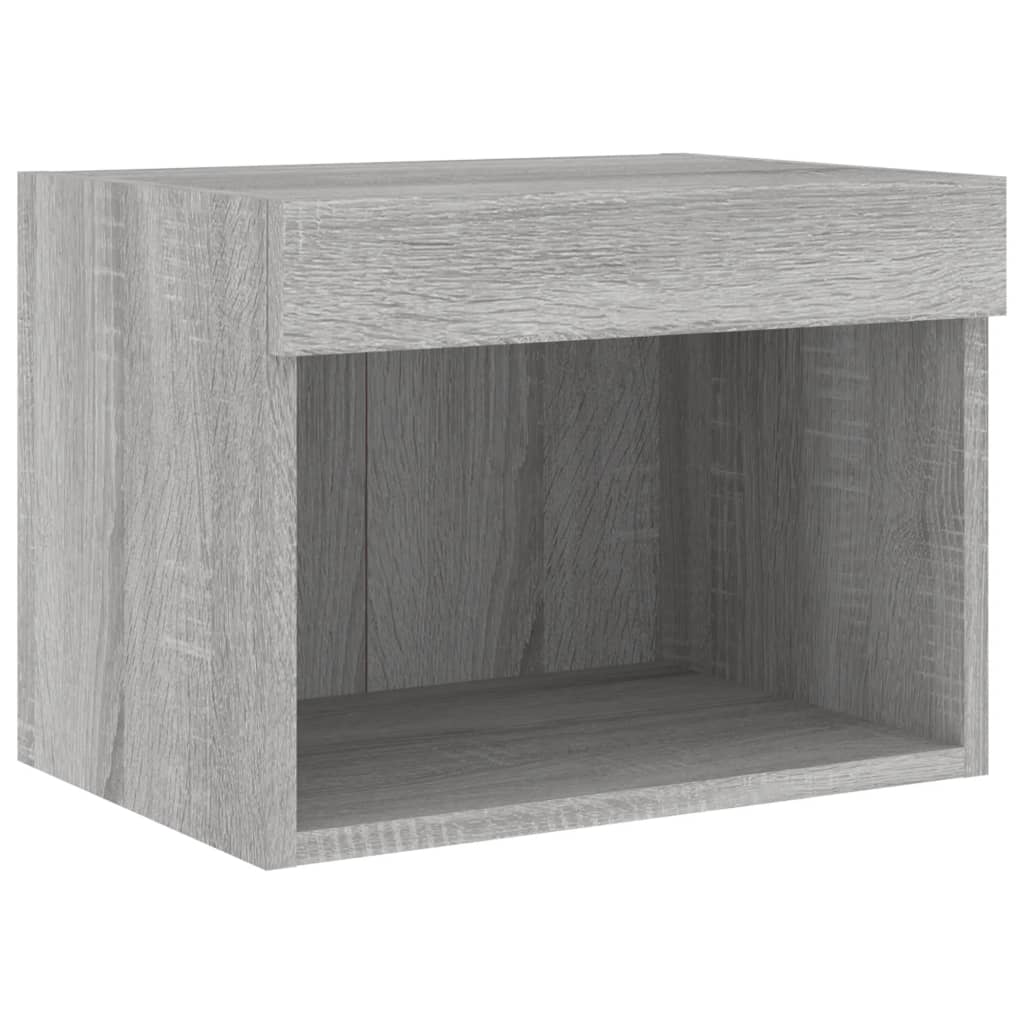 Mobili TV a Muro con LED 5pz Grigio Sonoma in Legno Multistrato
