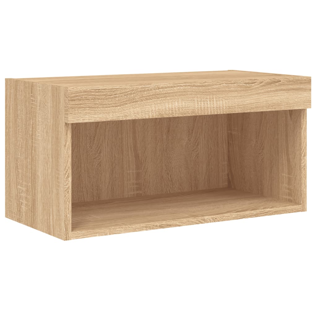 Mobili TV a Muro con LED 6pz Rovere Sonoma Legno Multistrato | homemem39