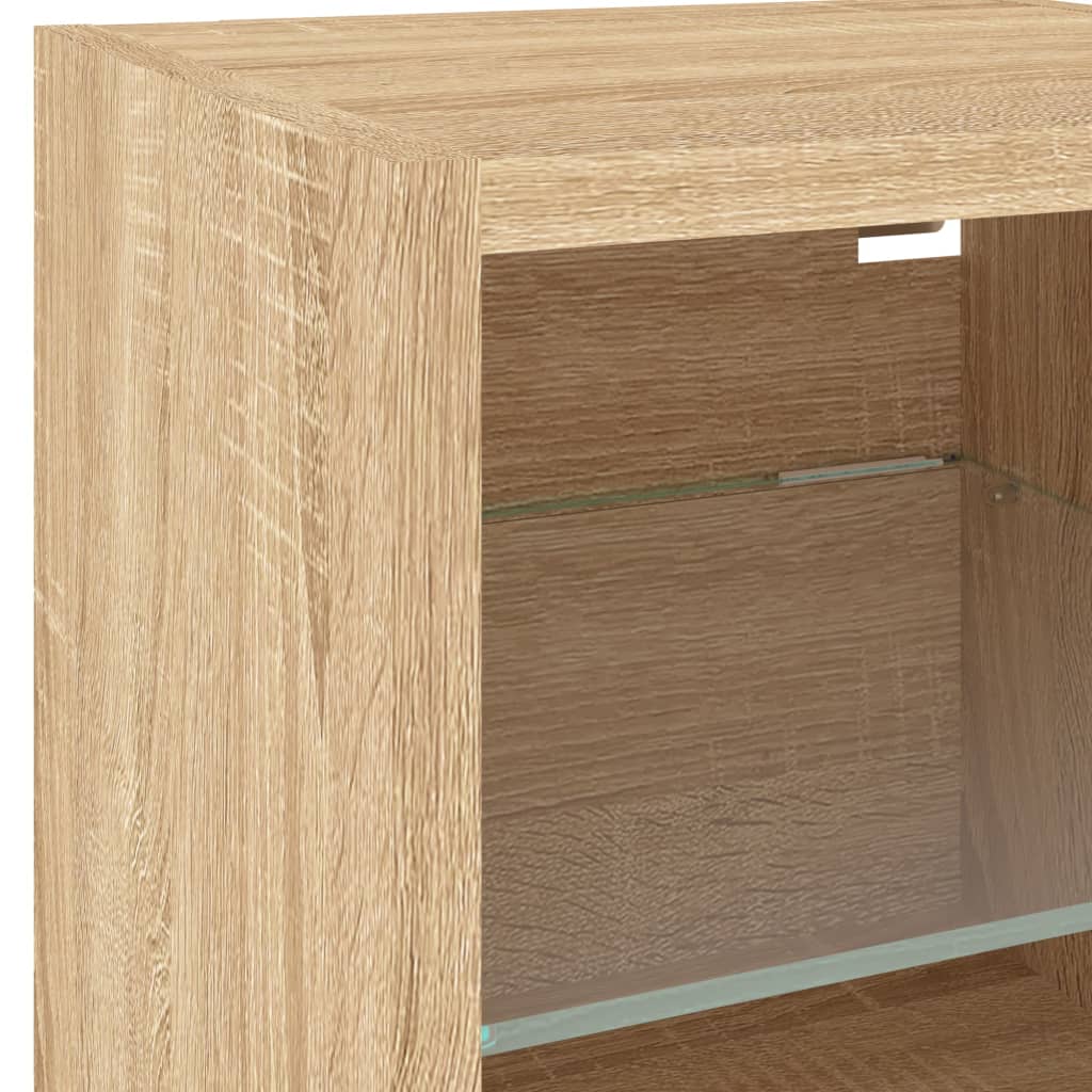 Mobili TV a Muro con LED 6pz Rovere Sonoma Legno Multistrato | homemem39