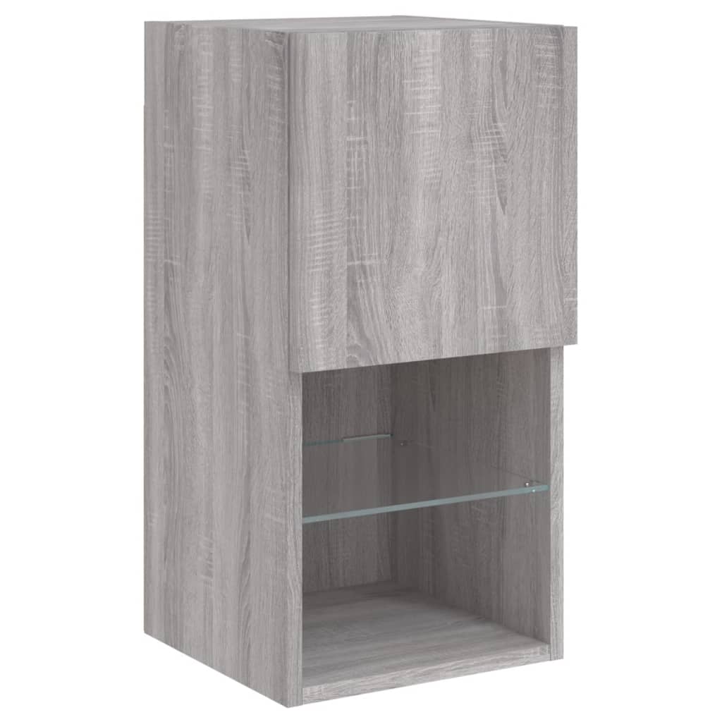 Mobili TV a Muro con LED 6pz Grigio Sonoma Legno Multistrato | homemem39