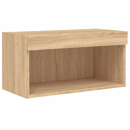 Mobili TV a Muro con LED 6pz Rovere Sonoma Legno Multistrato | homemem39