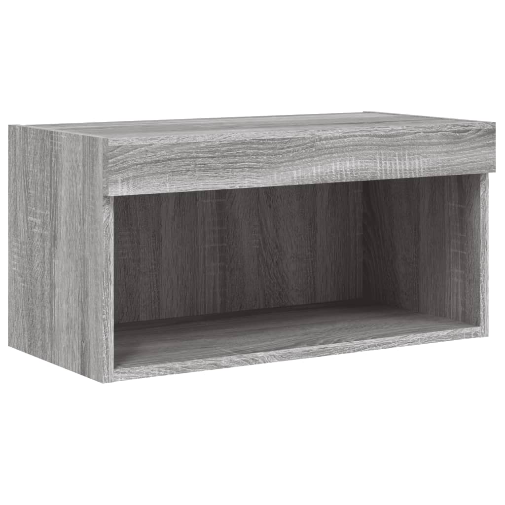 Mobili TV a Muro con LED 8pz Grigio Sonoma Legno Multistrato