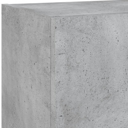 Mobili TV a Muro con LED 4pz Grigio Cemento Legno Multistrato