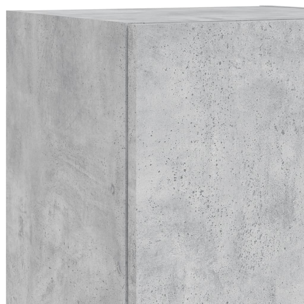 Mobili TV a Muro con LED 4pz Grigio Cemento Legno Multistrato