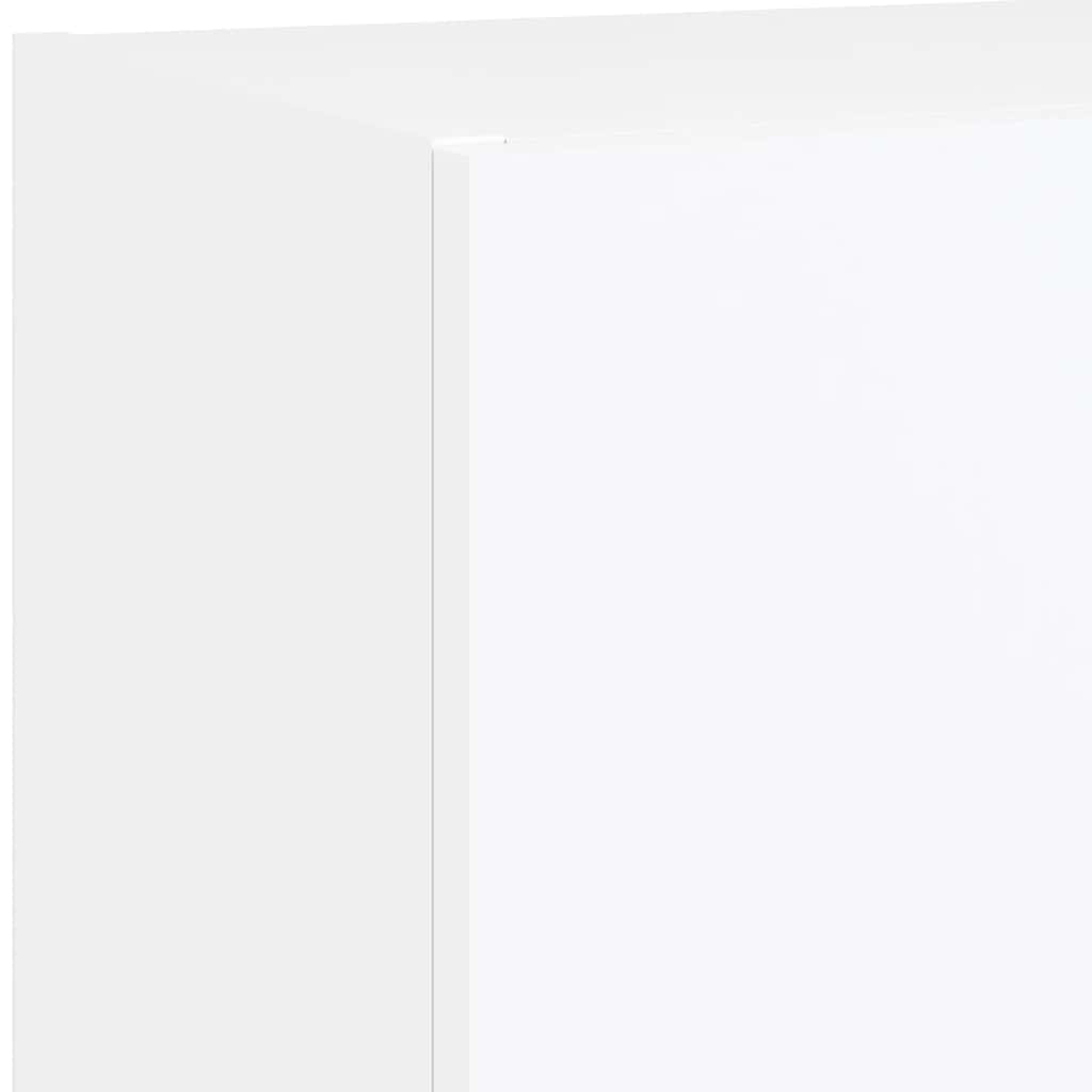 Mobili TV a Muro con LED 5pz Bianchi in Legno Multistrato
