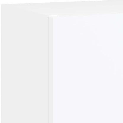 Mobili TV a Muro con LED 5pz Bianchi in Legno Multistrato