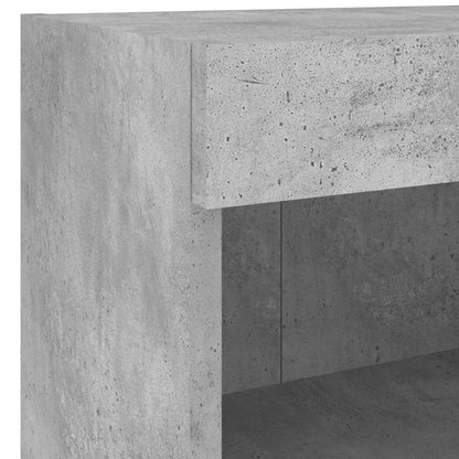 Mobili TV a Muro con LED 5pz Grigio Cemento Legno Multistrato