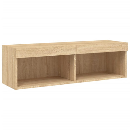 Mobili TV a Muro con LED 6pz Rovere Sonoma Legno Multistrato | homemem39