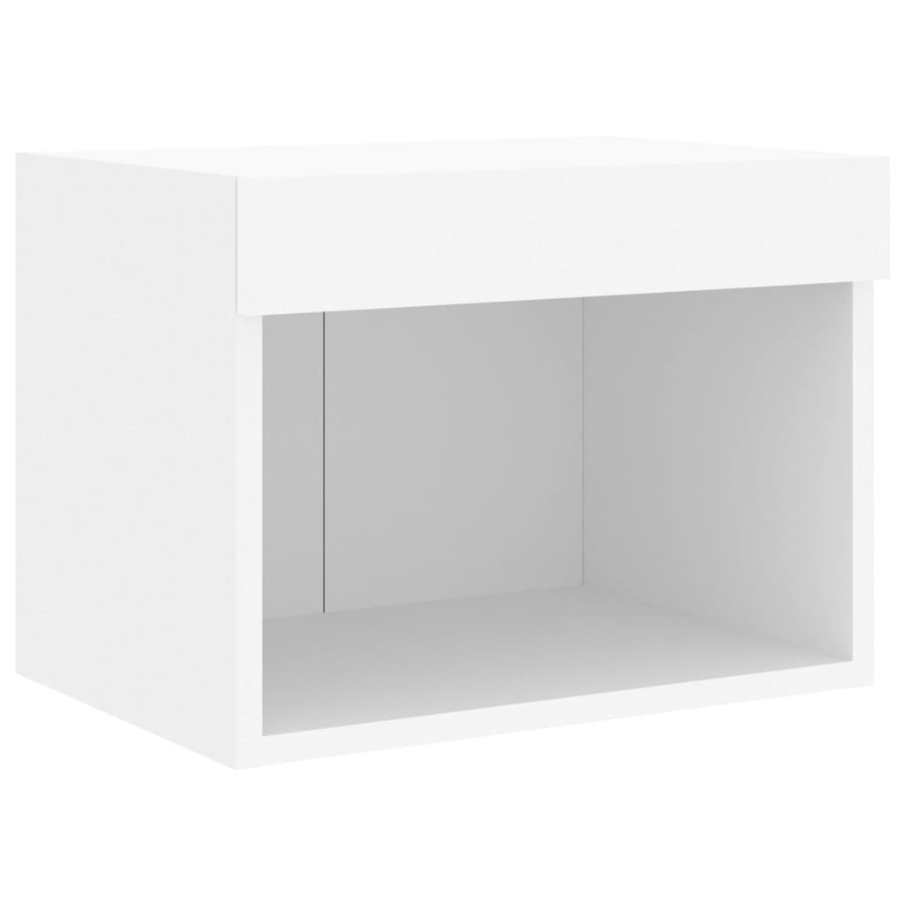 Mobili TV a Muro con LED 5pz Bianchi in Legno Multistrato