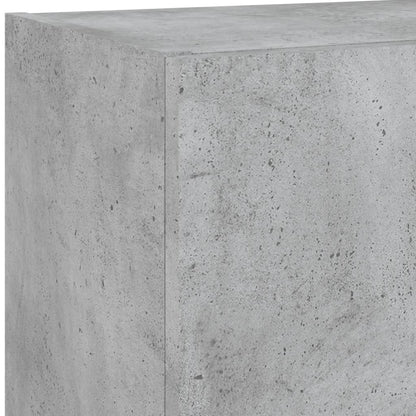 Mobili TV a Muro con LED 5pz Grigio Cemento Legno Multistrato