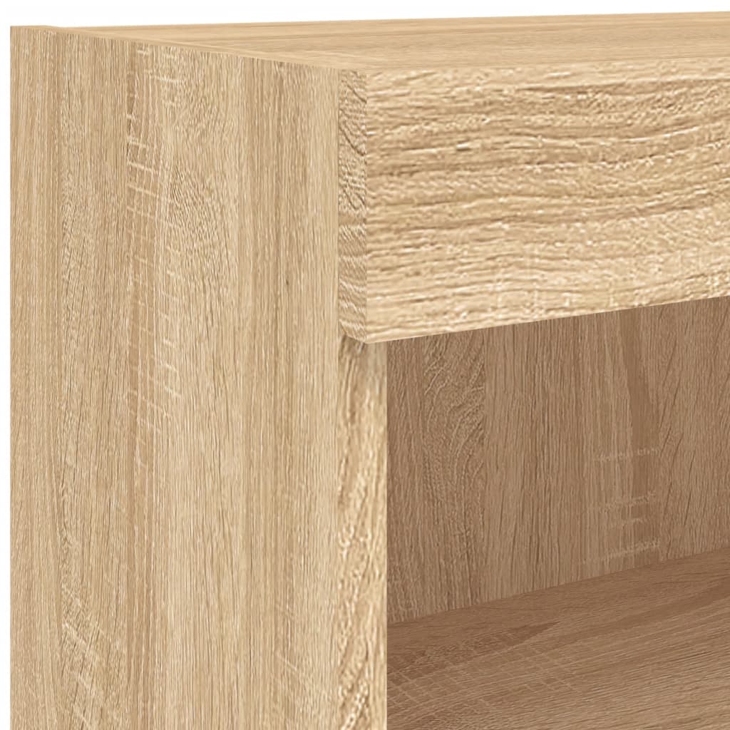 Mobili TV a Muro con LED 6pz Rovere Sonoma Legno Multistrato