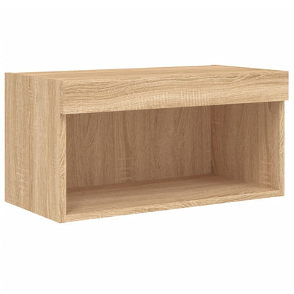 Mobili TV a Muro con LED 6pz Rovere Sonoma Legno Multistrato | homemem39