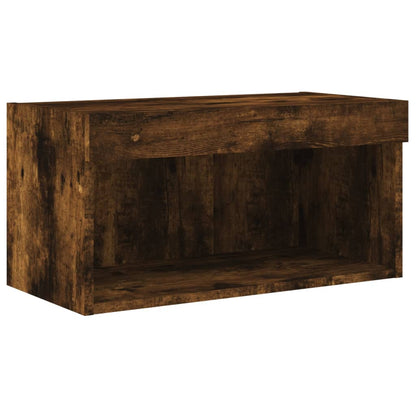 Mobili TV a Muro con LED 6pz Rovere Fumo in Legno Multistrato | homemem39