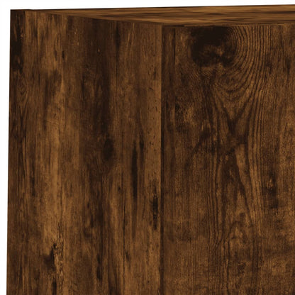 Mobili TV a Muro con LED 6pz Rovere Fumo in Legno Multistrato | homemem39