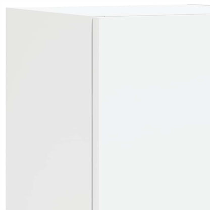 Mobili TV a Muro con LED 4pz Bianchi in Legno Multistrato | homemem39