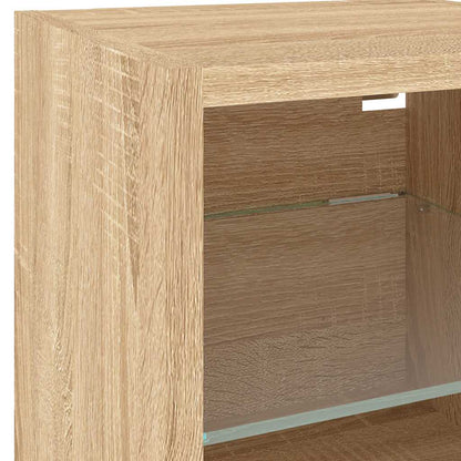 Mobili TV a Muro con LED 4pz Rovere Sonoma Legno Multistrato
