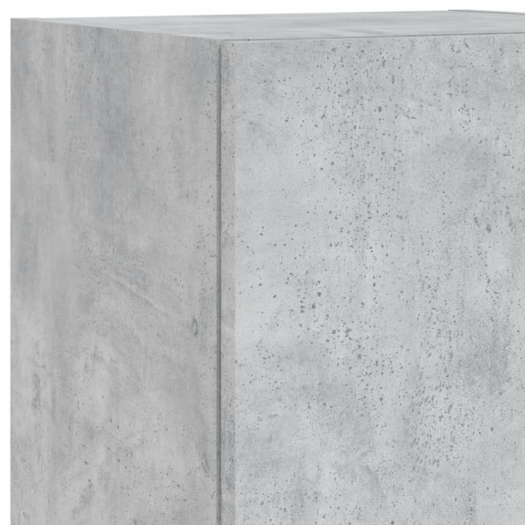 Mobili TV a Muro con LED 4pz Grigio Cemento Legno Multistrato | homemem39