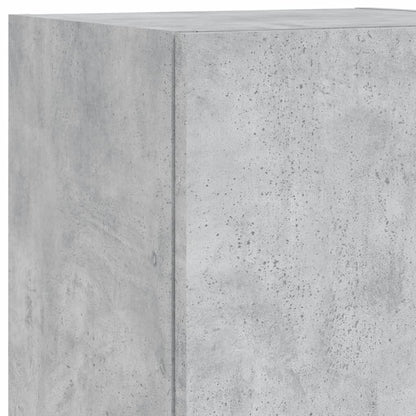 Mobili TV a Muro con LED 4pz Grigio Cemento Legno Multistrato | homemem39