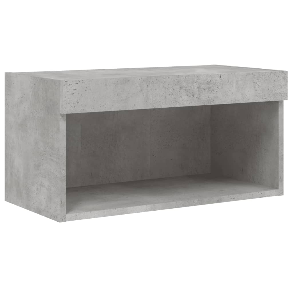 Mobili TV a Muro con LED 5pz Grigio Cemento Legno Multistrato | homemem39