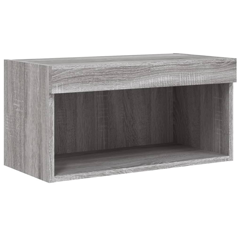 Mobili TV a Muro con LED 5pz Grigio Sonoma in Legno Multistrato | homemem39