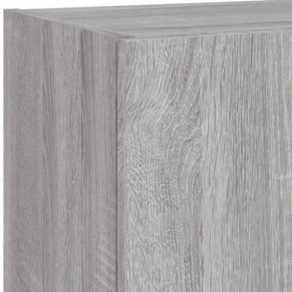 Mobili TV a Muro con LED 5pz Grigio Sonoma in Legno Multistrato | homemem39