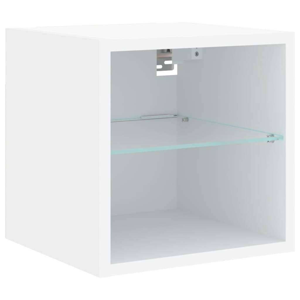 Mobili TV a Muro con LED 6pz Bianchi in Legno Multistrato | homemem39